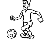 Disegno Giocatore di calcio  pitturato su matilde