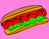 Disegno Hot dog pitturato su elsa