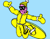 Disegno Salto con lo snowboard pitturato su FRANCESCO