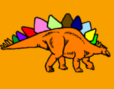 Disegno Stegosaurus  pitturato su michele
