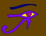 Disegno Occhio di Horus  pitturato su beatryce