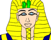 Disegno Tutankamon pitturato su federica