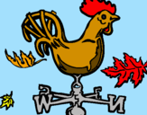 Disegno Banderuole e gallo  pitturato su LORENZO