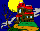 Disegno Casa incantata  pitturato su lamu
