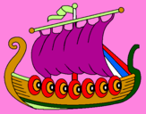 Disegno Barca vikinga  pitturato su Davide