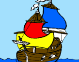 Disegno Barca  pitturato su nicolo albanese