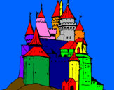 Disegno Castello medievale  pitturato su Adele nna