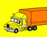 Disegno Camion trailer  pitturato su michele