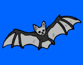 Disegno Pipistrello in volo  pitturato su michele