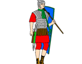 Disegno Soldato romano  pitturato su matteo