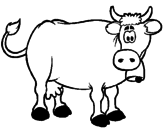 Disegno Mucca da latte  pitturato su mucca