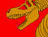 Disegno Scheletro di Tyrannosaurus rex pitturato su france