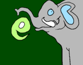 Disegno Elefante  pitturato su vincenzo