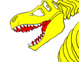 Disegno Scheletro di Tyrannosaurus rex pitturato su effi