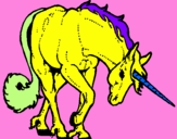 Disegno Unicorno brado  pitturato su letjzia