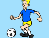Disegno Giocatore di calcio  pitturato su aldo