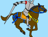 Disegno Cavaliere a cavallo IV pitturato su Gennaro Rocco