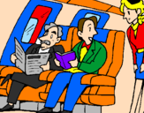Disegno Passeggeri nell'aereo  pitturato su Ale