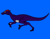 Disegno Velociraptor  pitturato su deinonico