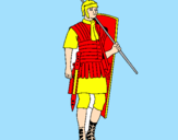 Disegno Soldato romano  pitturato su valex