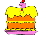 Disegno Torta di compleanno  pitturato su Ludovica