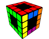 Disegno Cubo di Rubik pitturato su Aurora