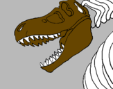 Disegno Scheletro di Tyrannosaurus rex pitturato su TIZIO