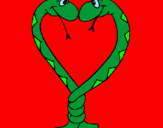 Disegno Serpenti innamorati  pitturato su Magali