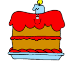 Disegno Torta di compleanno  pitturato su giuseppina