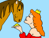 Disegno Principessa e cavallo  pitturato su Felisia e Sara