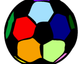 Disegno Pallone da calcio pitturato su giulia