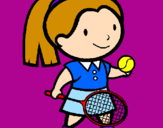 Disegno Ragazza che gioca a tennis  pitturato su GIORGIA 98