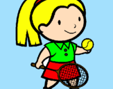 Disegno Ragazza che gioca a tennis  pitturato su Annamaria