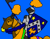 Disegno Cavaliere a cavallo pitturato su giuseppe gualtieri