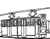 Disegno Tram con passeggeri  pitturato su Kuona