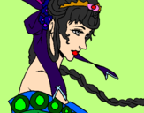 Disegno Principessa cinese pitturato su Laura