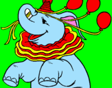 Disegno Elefante con 3 palloncini  pitturato su Micaela   Bianco