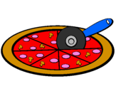 Disegno Pizza pitturato su christian