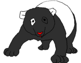 Disegno Orso panda  pitturato su sara modicano