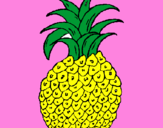 Disegno ananas  pitturato su marty