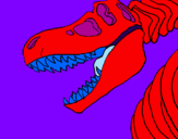 Disegno Scheletro di Tyrannosaurus rex pitturato su niccolò strangio