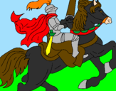 Disegno Cavaliere a cavallo pitturato su Michele