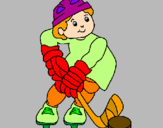 Disegno Bambino che gioca a hockey  pitturato su lorenzo 06
