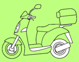 Disegno Ciclomotore pitturato su redon  