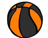 Disegno Pallone da pallacanestro pitturato su alessio    T