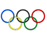 Disegno Anelli dei giochi olimpici  pitturato su orsetto