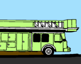 Disegno Camion dei pompieri con la scala pitturato su PAOLO