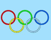 Disegno Anelli dei giochi olimpici  pitturato su angela  7  anni