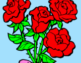 Disegno Mazzo di rose  pitturato su chiara  ferrante