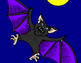 Disegno Pipistrello cane  pitturato su davide